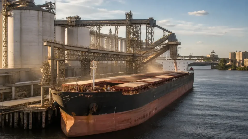 Sea freight operations on the China to United States lane